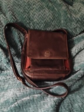 Derek Alexander Leather Crossbody Messenger Bag in Dark Brown